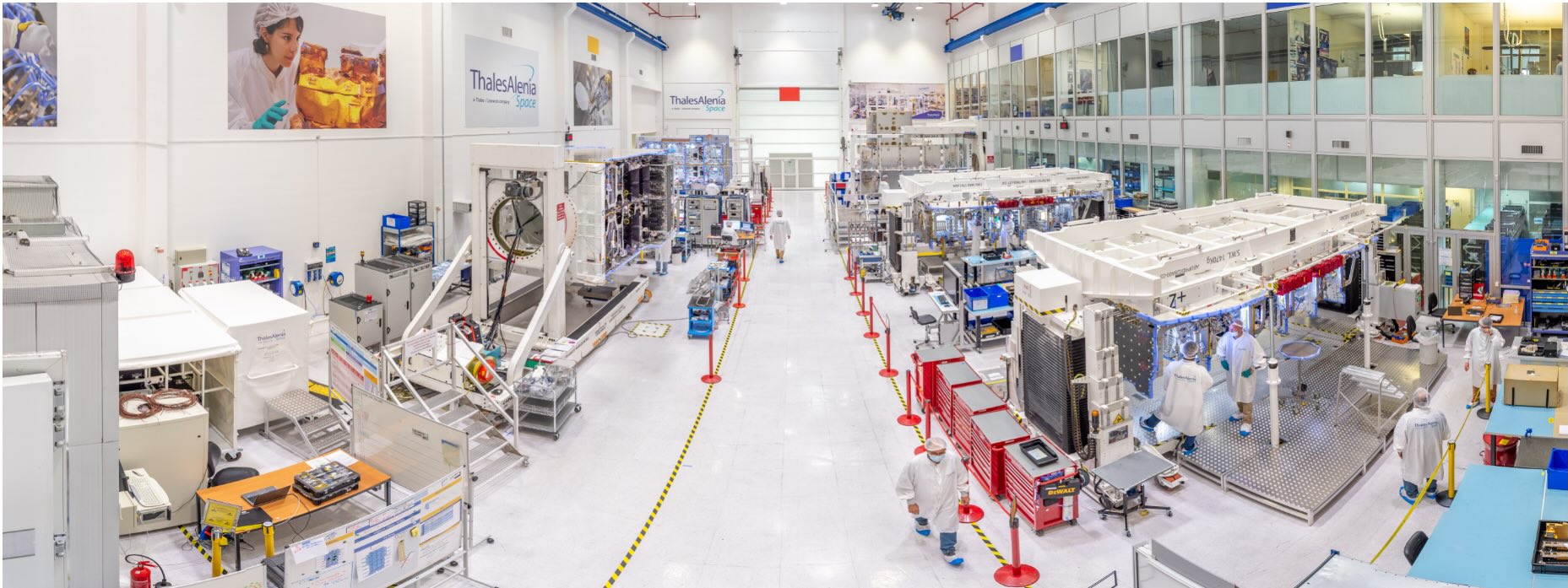 Satellite integration, Thales Alenia Space clean room